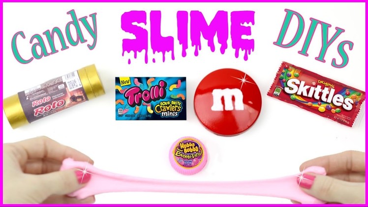 DIY Slime {Easy}! 5 AMAZING Candy Slime Mini DIYs! Bubblegum, Skittles, Gummy Worm. Cool DIY Crafts