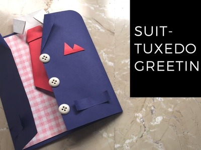 DIY Suit-Tuxedo Greeting Card Tutorial | How To Make Greetings | How To Craft - Anushree's Craft TV