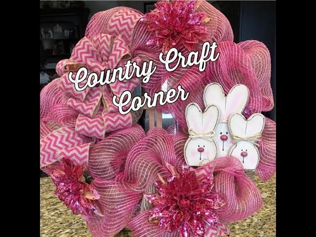 Easter Deco Mesh Wreath Tutorial (w.Craft Bow Tutorial Included)