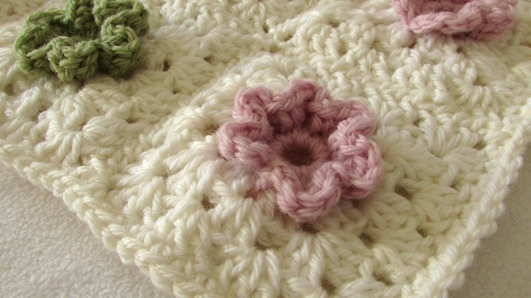 How to a crochet a cute 3D flower granny square blanket