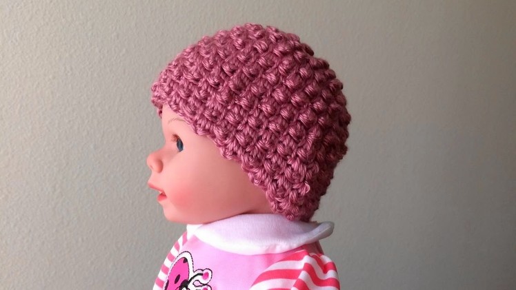 How To Crochet A Raspberry Stitch Baby Hat, Lilu's Handmade Corner Video # 128