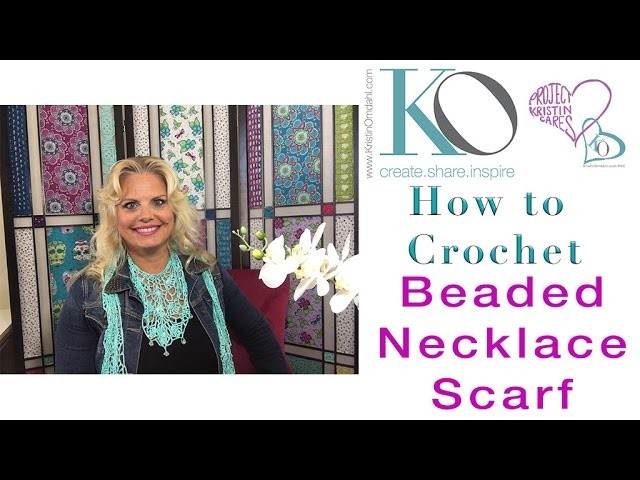 How to Crochet Beaded Lace Turquoise Necklace Scarf