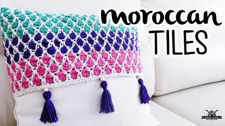 How to crochet the MOROCCAN TILES stitch ♥ CROCHET LOVERS