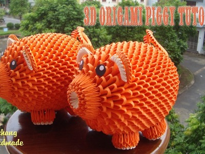 HOW TO MAKE 3D ORIGAMI PIGGY | DIY PAPER PIGGY TUTORIALS