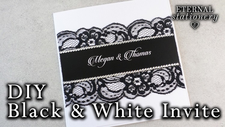 How to make an easy black and white invitation | DIY Wedding Invitation | White Ink hack