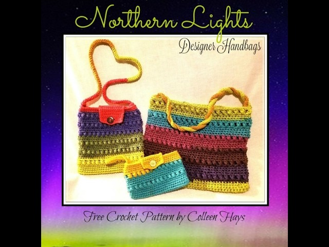 Northern Lights Crochet Handbag - Purse - Beachbag - Clutch!