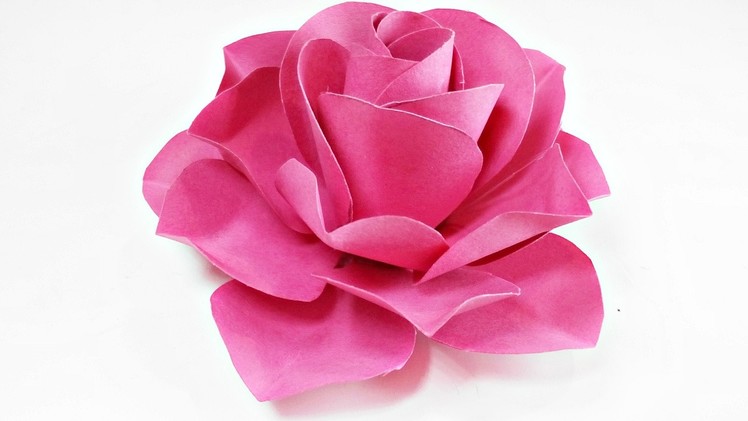 Paper flowers rose diy tutorial easy for children.origami flower folding 3d for kids,for beginners