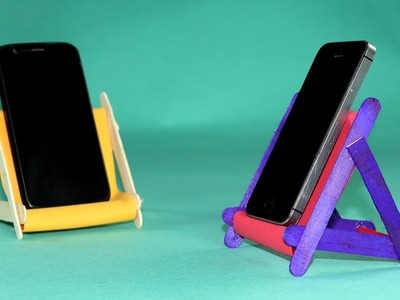 Popsicle Stick DIY Phone Stand - How to Make Mobile Stand With Ice Cream Sticks