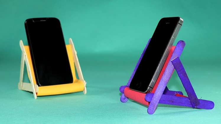 Popsicle Stick DIY Phone Stand - How to Make Mobile Stand With Ice Cream Sticks