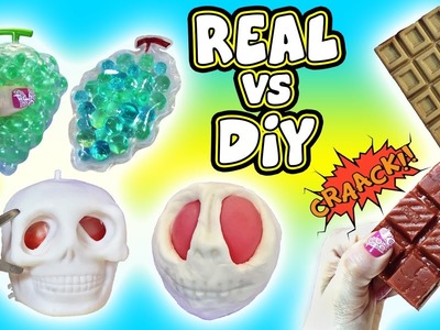 Real VS DIY Squishy Toys! Cutting Open Creepy SKULL Squishy! Homemade Squishy Toys Doctor Squish