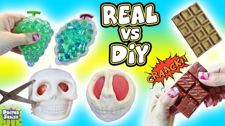 Real VS DIY Squishy Toys! Cutting Open Creepy SKULL Squishy! Homemade Squishy Toys Doctor Squish