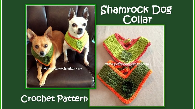 Shamrock Dog Collar Crochet Pattern