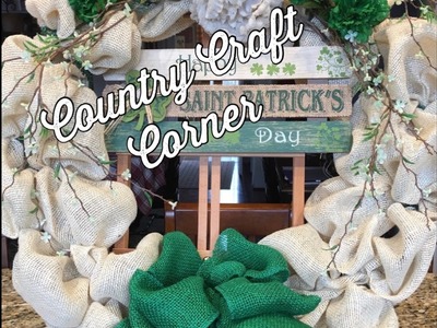 St  Patrick's Day Burlap Wreath Tutorial w.Craft Bow Tutorial Included