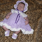 Baby Dress, Bonnet, and Mary Jane Shoes
