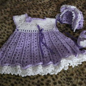 Baby Dress, Bonnet, and Mary Jane Shoes