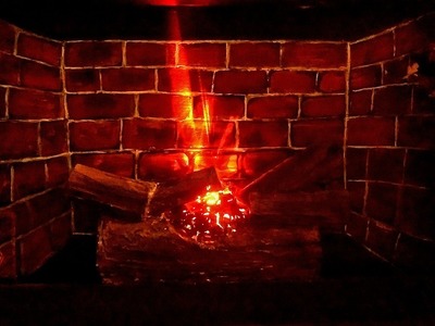 DIY electric firelog using bulb n cardboard easy|faux fireplace