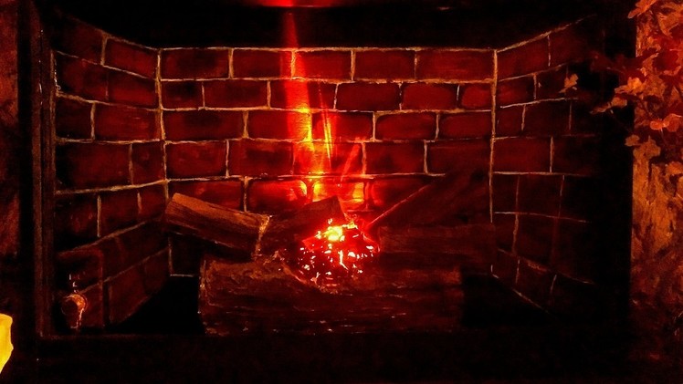 DIY electric firelog using bulb n cardboard easy|faux fireplace