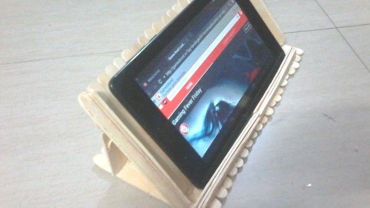 DIY: How to make tablet.smart phone holder using popsicle sticks
