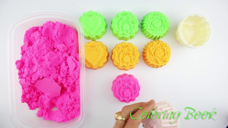 DIY Kinetic Sand How to make Moon Cake Toy for kids Learn Colors