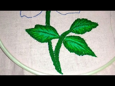 Hand embroidery how to make shaded leaf with long and short stitch