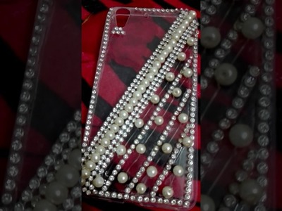 Handmade phone backcover with stone & pearl