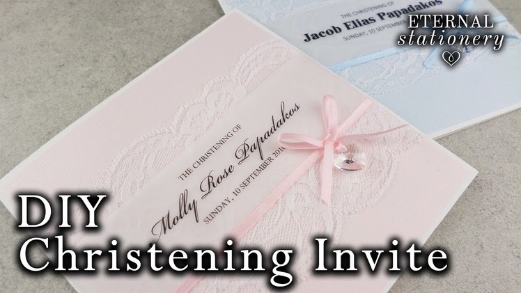 How to make a cute Christening. Baptism Invitation Card | with Swarovski elements | DIY Invitations