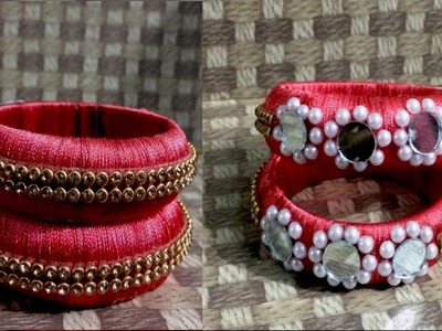 How to make a silk thread bangles | party wear bangles | home made bangles