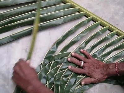 How to make coconut leaf mat,how to make kobbari matta,how to make palm leaf mat,palm leaf uses