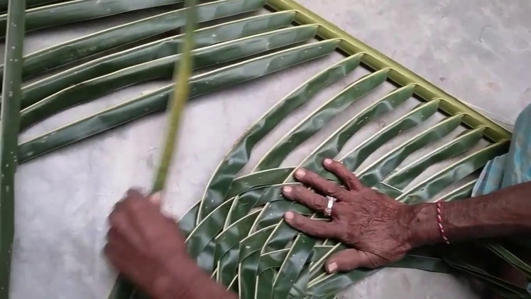 How to make coconut leaf mat,how to make kobbari matta,how to make palm leaf mat,palm leaf uses
