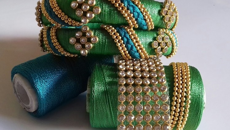 How to make designer silk thread bangles at home || making of designer silk thread bangles at home