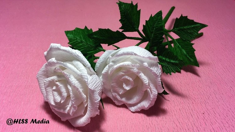 How to make rose flower  by crepe paper. origami paper flower tutorials. paper craft
