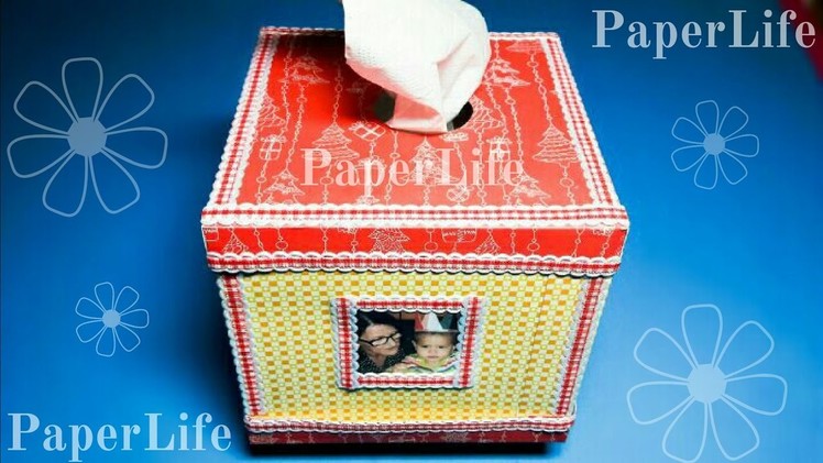How to make Tissue Holder (Box) from paper, easy and beautiful HD tutorial