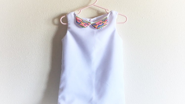 How to sew a simple little girl shift dress with Peter pan collar