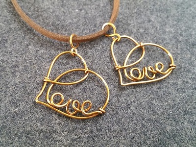 Love heart pendant - How to make wire jewelery 211