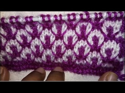 Easy Two Color Knitting Pattern No.22| Hindi