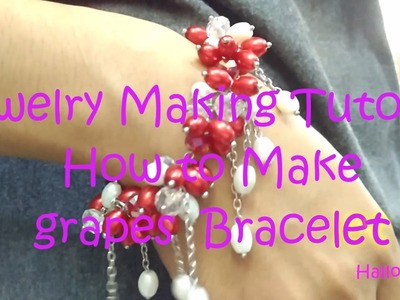 Jewelery Making Tutorial - How to make Grapes bracelet | Cara Membuat Gelang Anggur