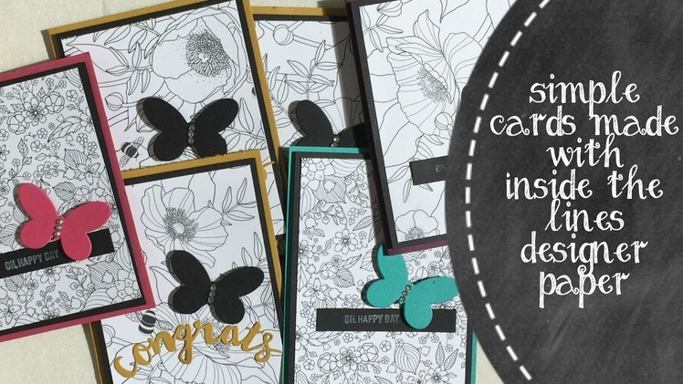 8 Cards Using Inside The Lines Designer Paper From Stampin' Up