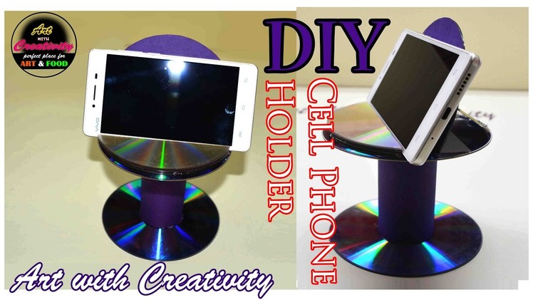 DIY Cell phone Holder | Best out of Waste | CD.DVD | Art with Creativity 156