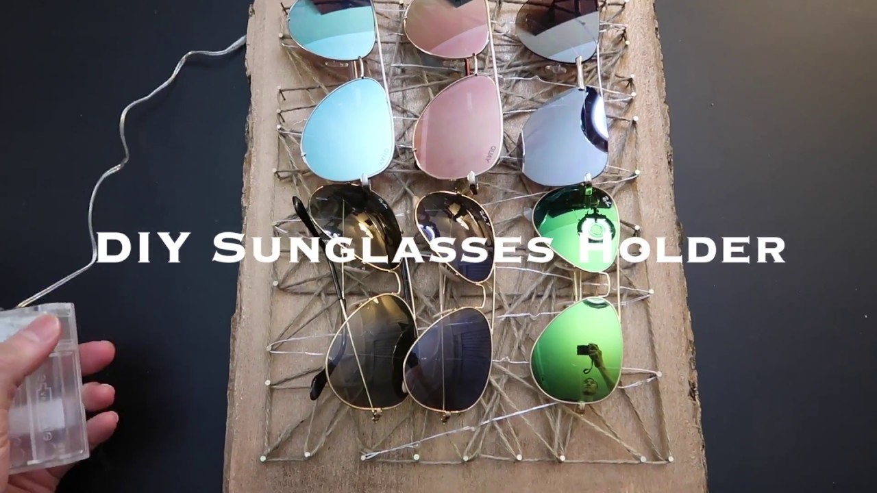 DIY HOW TO MAKE A SUNGLASSES HOLDER.EARRINGS HOLDER WITH LED LIGHTS