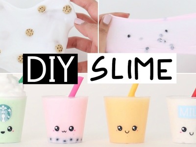 DIY MINI SLIME DRINKS - Starbucks, Milk & Juice Slime!