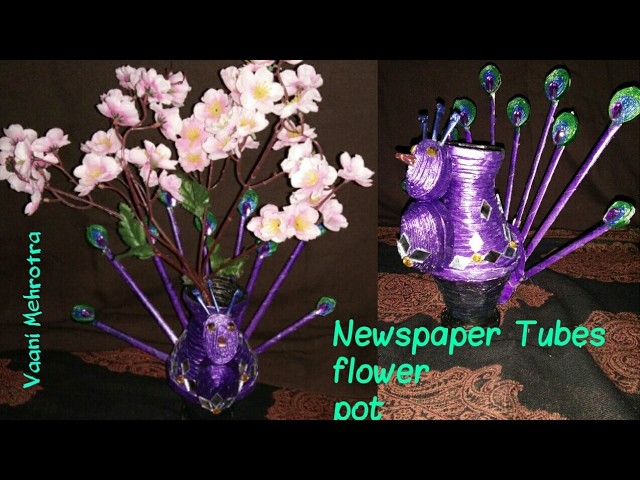 DIY Newspaper flower pot easy and beautiful