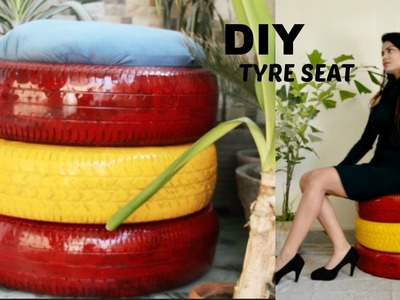 DIY : Recycle Old Tyres into Seat|| How to: DIY TYRE CHAIR || Pinterest Inspired DIY Project||Shruti