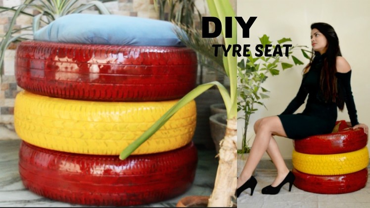DIY : Recycle Old Tyres into Seat|| How to: DIY TYRE CHAIR || Pinterest Inspired DIY Project||Shruti