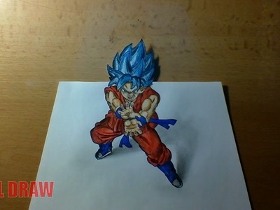 Drawing Goku Super Saiyan Blue 3D