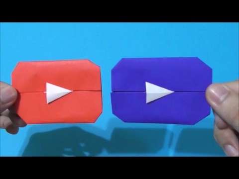 Easy Origami How to Make Youtube Play Button 简单手工摺紙  YouTube播放按钮  簡単折り紙 youtubeの再生ボタン です