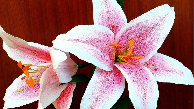 Easy Paper Flowers Oriental Lily (flower # 113)