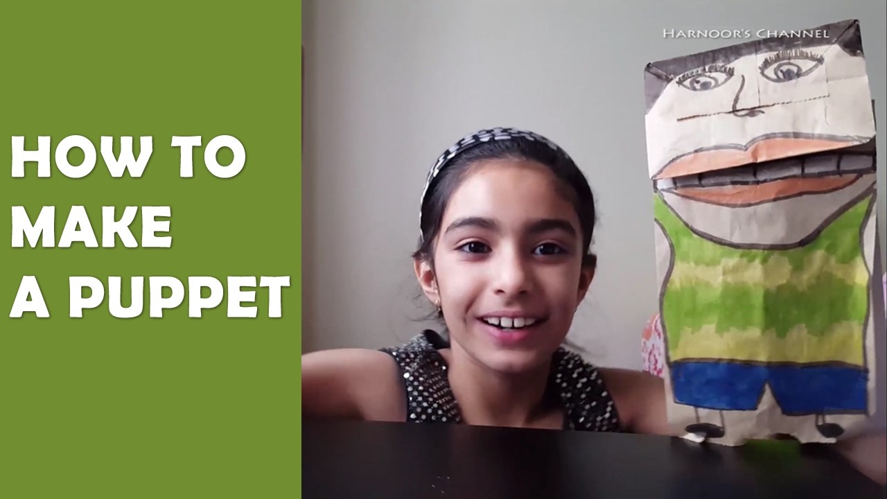 How to a Make Puppet - Paper bag Puppet by Harnoor.