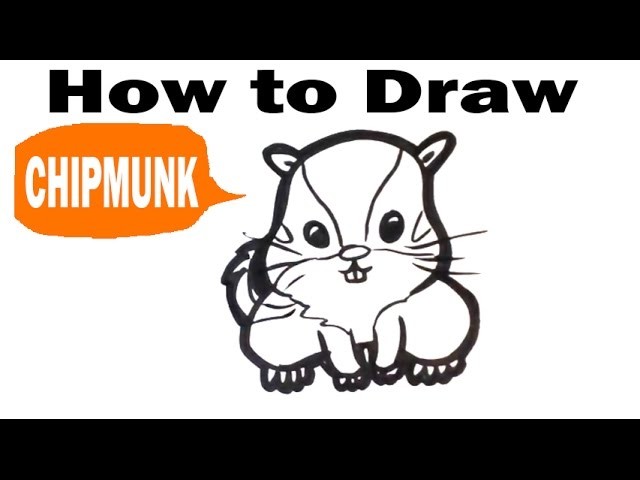 How to Draw a Chipmunk - Cute -Easy Pictures to Draw