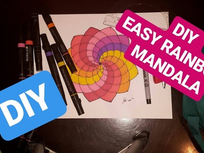 HOW TO DRAW Easy Rainbow. Arcoiris Mandala | Step by Step | Spanish & English |
