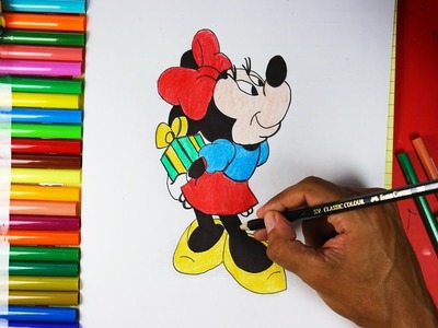 How to Draw Minnie mouse for Christmas  | Cómo dibujar ratón minnie mouse para la Navidad